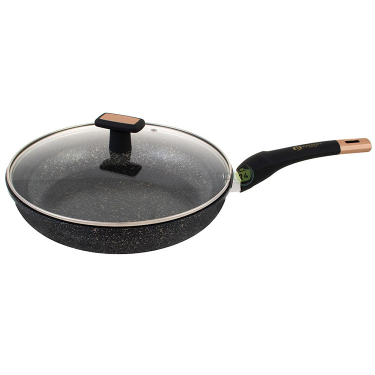 Patelnia marmurowa EdelHoff EH 6129 granitowa 20 cm indukcyjna z pokrywką Patelnia marmurowa EdelHoff EH 6129 granitowa 20 cm indukcyjna z pokrywką