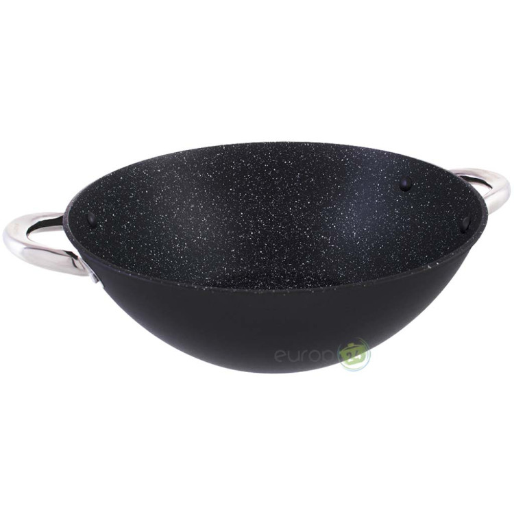 Patelnia wok indukcja/gaz Kamille 4806MR żeliwna 28cm z pokrywką i sztućcami Patelnia wok indukcja/gaz Kamille 4806MR żeliwna 28cm z pokrywką i sztućcami