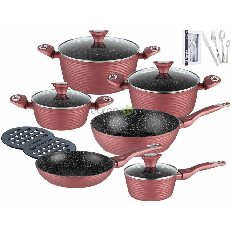 Garnki granitowe Klausberg KB 7423 Zestaw garnków indukcyjnych