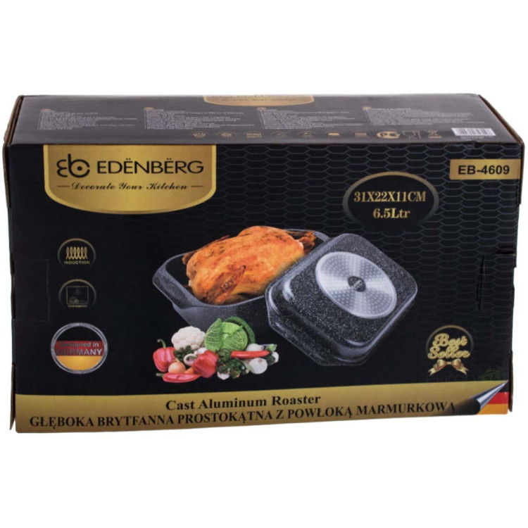 Brytfanna Edenberg 4609 patelnia garnek INDUKCJA Gęsiarka pokrywka z funkcją grill Brytfanna Edenberg 4609 patelnia garnek INDUKCJA Gęsiarka pokrywka z funkcją grill