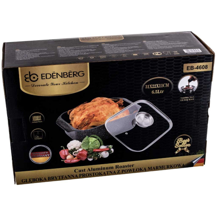 Brytfanna Edenberg 4608 patelnia garnek 6.5l INDUKCJA Gęsiarka  Brytfanna Edenberg 4608 patelnia garnek 6.5l INDUKCJA Gęsiarka