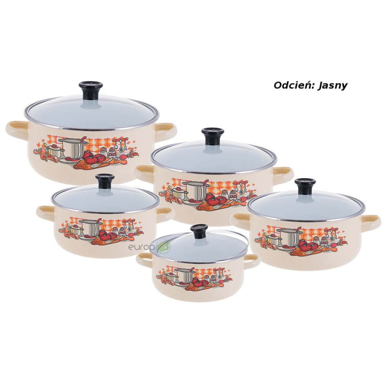 Garnki emaliowane Klausberg KB 7170  zestaw garnków emaliowane garnek GAZ emalia Cream Garnki emaliowane Klausberg KB 7170  zestaw garnków emaliowane garnek GAZ emalia Cream