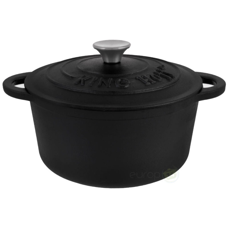 Garnek KingHoff KH 1476 -24 cm żeliwny 4,0 L Ciężki Indukcja Gaz Brytfanna