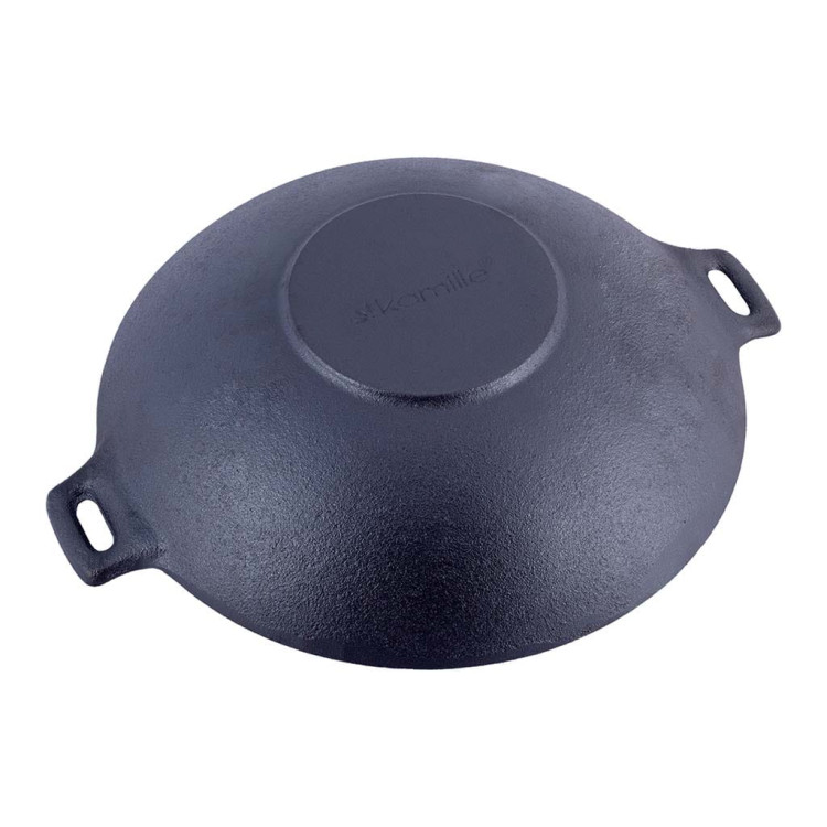 Wok żeliwny z pokrywką Kamille KM 4814V na indukcję 30 cm Big Wok żeliwny z pokrywką Kamille KM 4814V na indukcję 30 cm Big