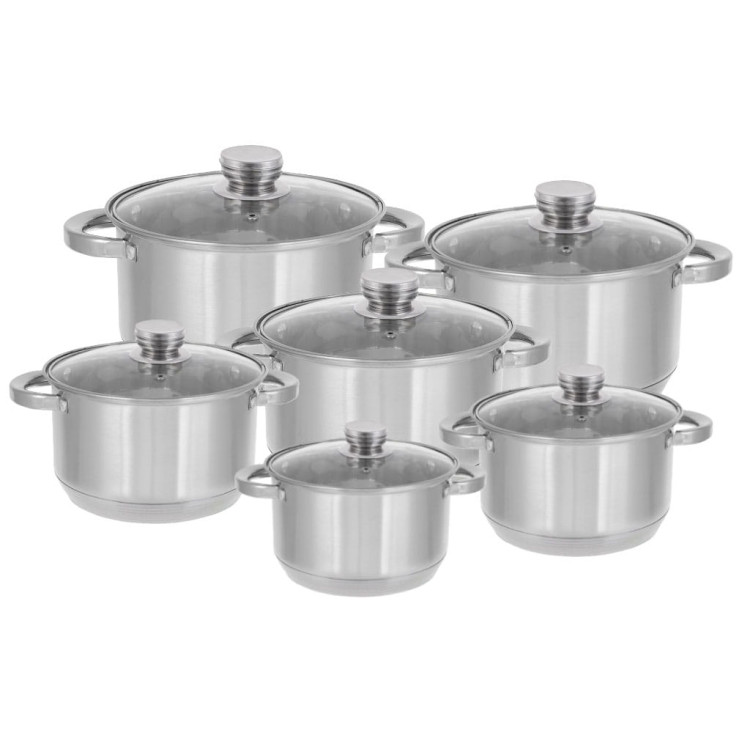Garnki stalowe Hoffner HF 8896 12 zestaw garnków garnek Gaz INDUKCJA