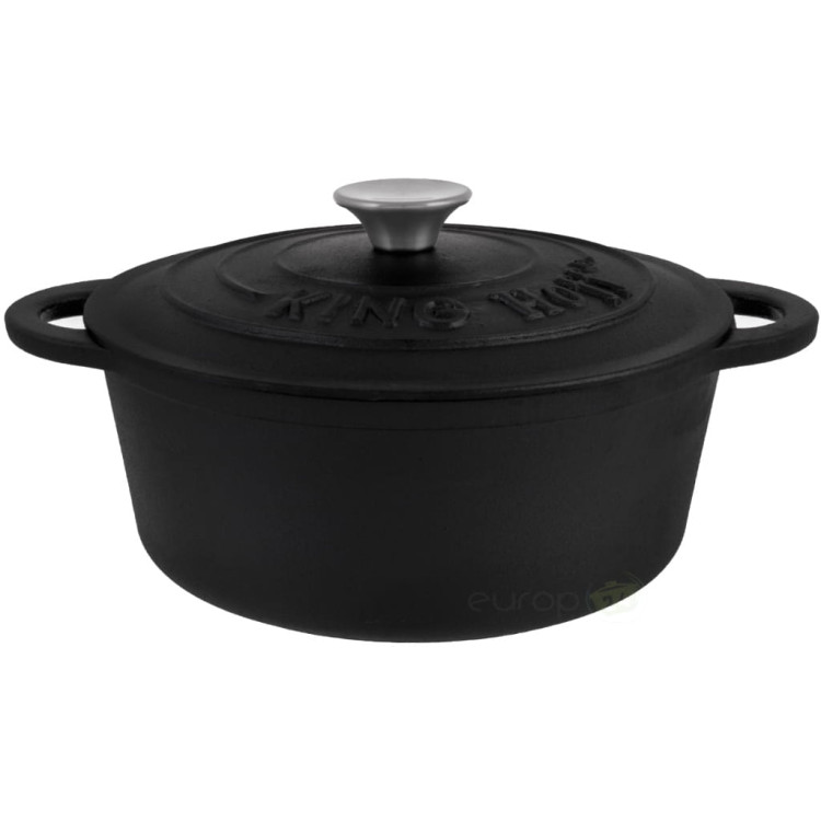 Garnek KingHoff KH 1477 -29 cm żeliwny 4,5 L Ciężki Indukcja Gaz Brytfanna