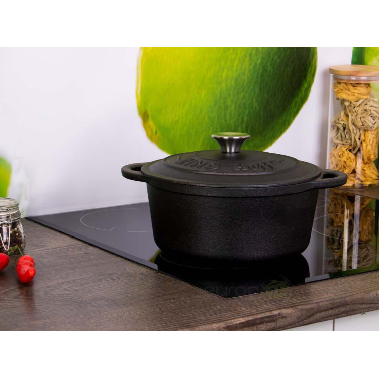 Garnek KingHoff KH 1477 -29 cm żeliwny 4,5 L Ciężki Indukcja Gaz Brytfanna Garnek KingHoff KH 1477 -29 cm żeliwny 4,5 L Ciężki Indukcja Gaz Brytfanna