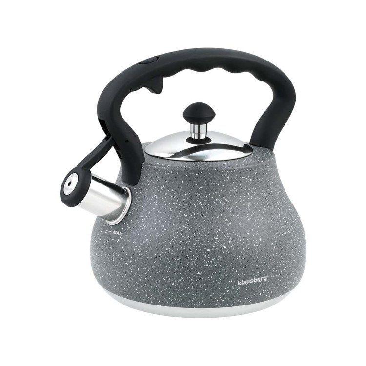 Czajnik ze stali Klausberg KB 7447 z gwizdkiem na indukcję 2.7L szary Czajnik ze stali Klausberg KB 7447 z gwizdkiem na indukcję 2.7L szary