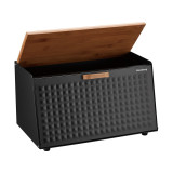 Chlebak metalowo-drewniany czarny Klausberg KB 7467 pojemnik na pieczywo deska