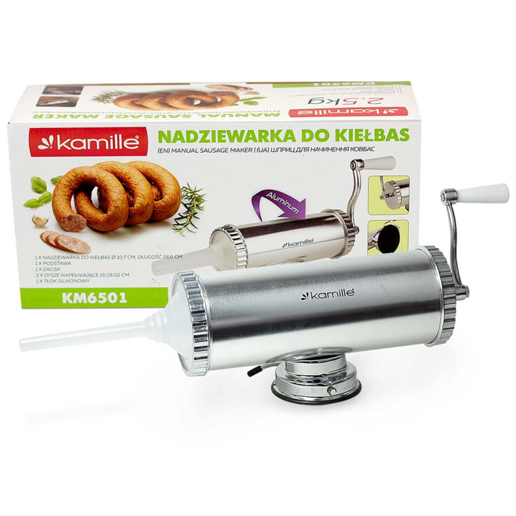 Nadziewarka Kamille KM 6501 maszynka 2,5 kg szpryca kiełbasy tłok x3 rurki