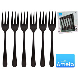 Widelczyki deserowe Amefa 1410 Holenderskie Trend 6 sztuk komplet dla 6 osób czarne