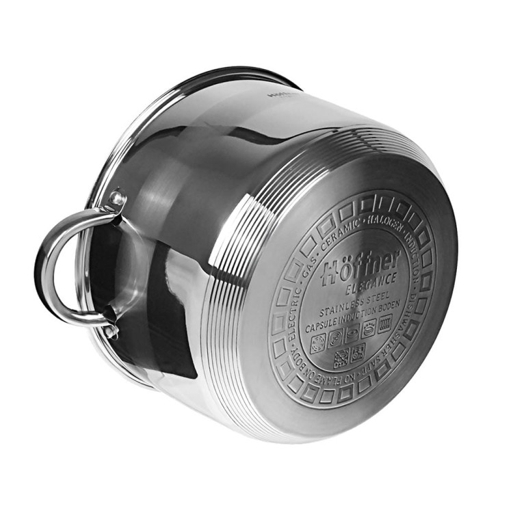 Garnki stalowe Hoffner HF 4486 zestaw 3 garnków gaz indukcja Garnki stalowe Hoffner HF 4486 zestaw 3 garnków gaz indukcja