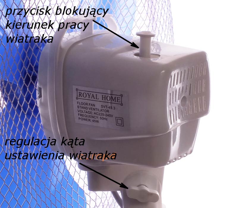 Wentylator podłogowy Wiatrak stojący BIURKOWY SVT Sapir SP 1760 BM