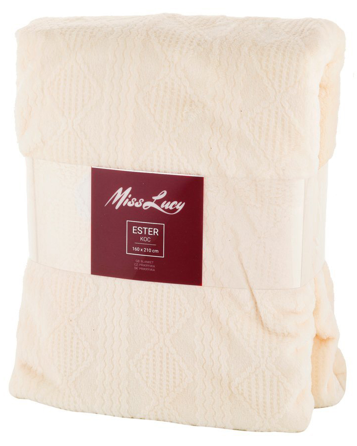 Koc ecru 160x210 cm miękki ciepły Ester Miss Lucy