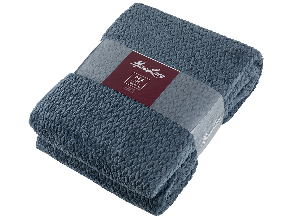 Koc poliestrowy 160x210 cm Colia miękki ciepły Miss Lucy Denim