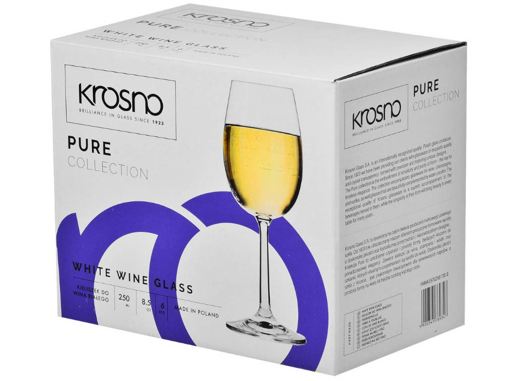 Kieliszki Krosno Pure pakowane w pudełko