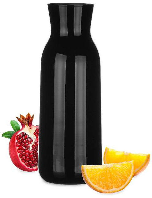 Zestaw do whisky czarna karafka szklana 1000 ml + 6 niskich czarnych szklanek 280 ml