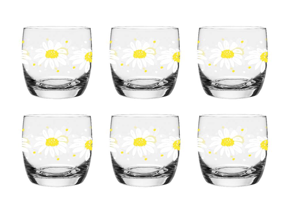 Szklanki Glasmark z motywem stokrotek