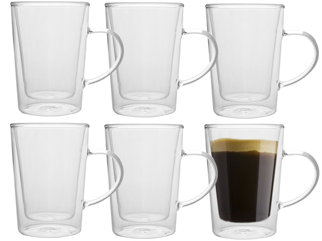 Szklanki termiczne 340 ml zestaw 6 szklanek