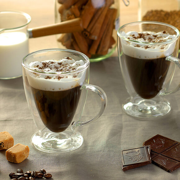 Zestaw 2 szklanek termicznych 300 ml do kawy latte RENZA MGHOME
