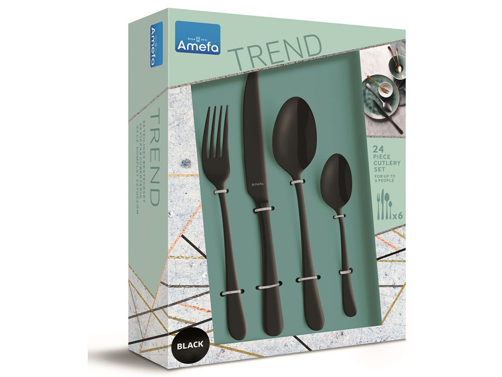 Zestaw sztućców dla 6 osób Amefa Austin 1410 Trend czarny