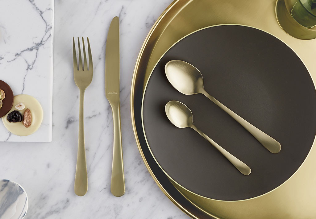 Elegance sztućce Amefa Austin 1410 trend złoto champagne