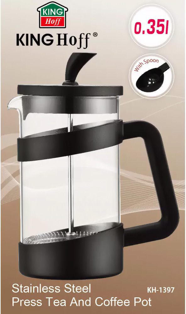 Szklany zaparzacz tłokowy do herbaty kawy ziół 350 ml Kinghoff KH 1397