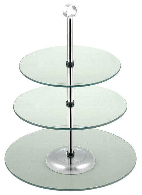 Patera Brunhoff BH 4508 pojemnik na ciasto trzypoziomowa szkło+satyn