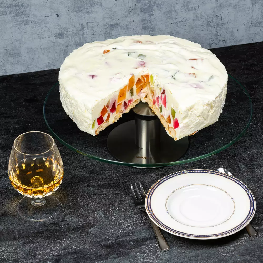 Patera poziomowa szklana na tort owoce ciasta KH 4014 Kinghoff