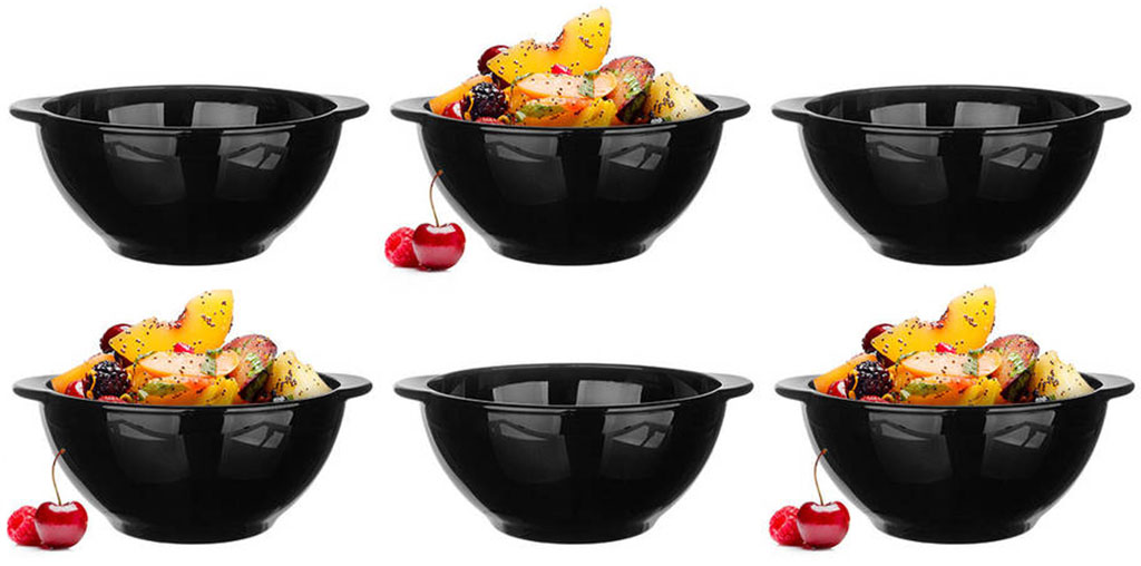 Flaczarka bulionówka czarna Glasmark - zestaw 6 sztuk