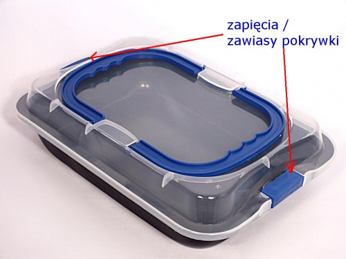 Blacha z pokrywką Kinghoff KH 4197 pojemnik na ciasto