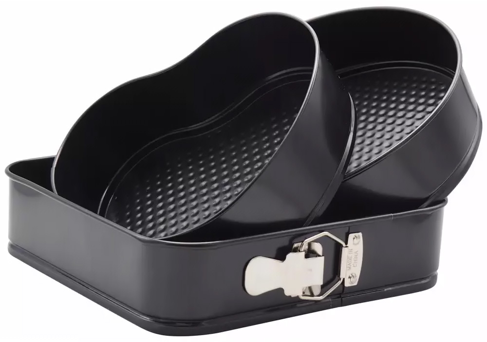 Tortownice czarne zestaw 3 form do pieczenia Klausberg KB 7184