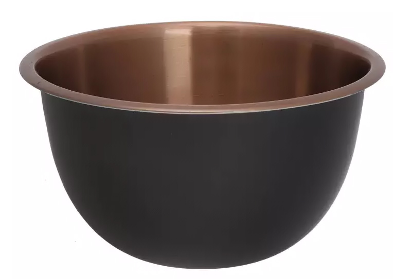 Miski metalowe komplet 3 czarnych misek ze stali nierdzewnej KH 7394