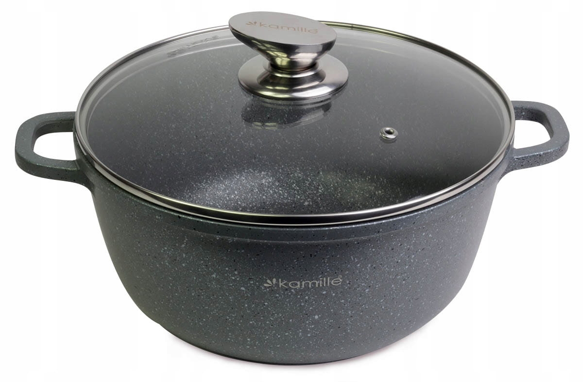 Garnek granitowy 24cm z pokrywką 4.5 L Kamille 4425