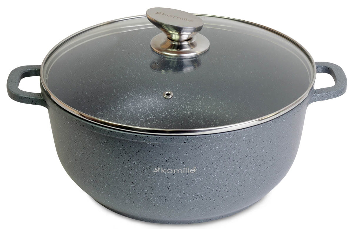 Garnek granitowy 28cm z pokrywką 6.5 L Kamille 4426