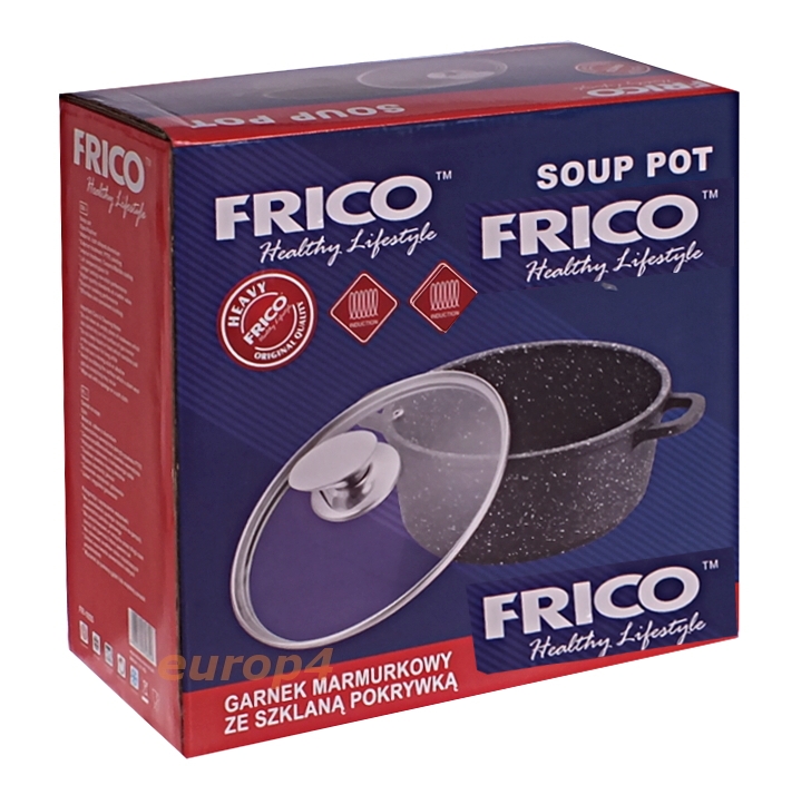 Garnek granitowy na indukcję Frico FR 1654 z pokrywką 5,6 L