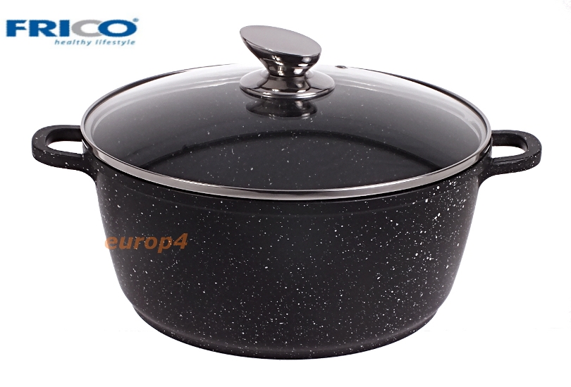 Garnek granitowy na indukcję Frico FR 1654 z pokrywką 5,6 L