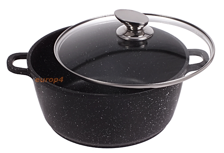 Garnek granitowy na indukcję Frico FR 1654 z pokrywką 5,6 L