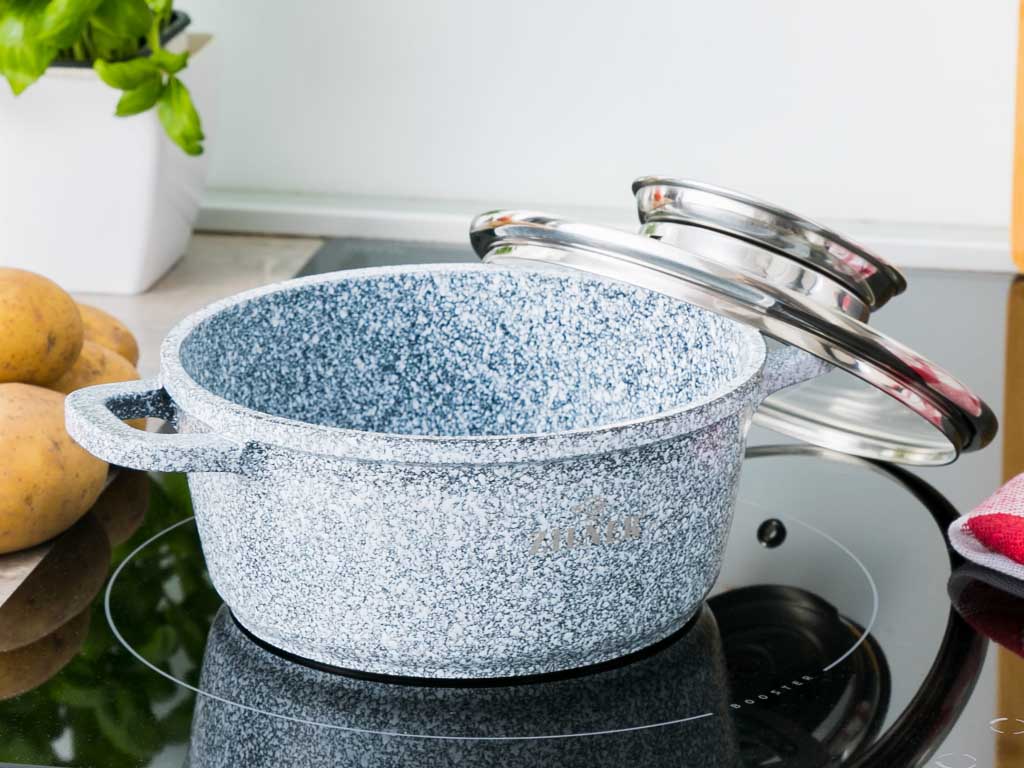 Garnek marmurowy 1.3 l Zilner ZL 7071 powłoka granitowa