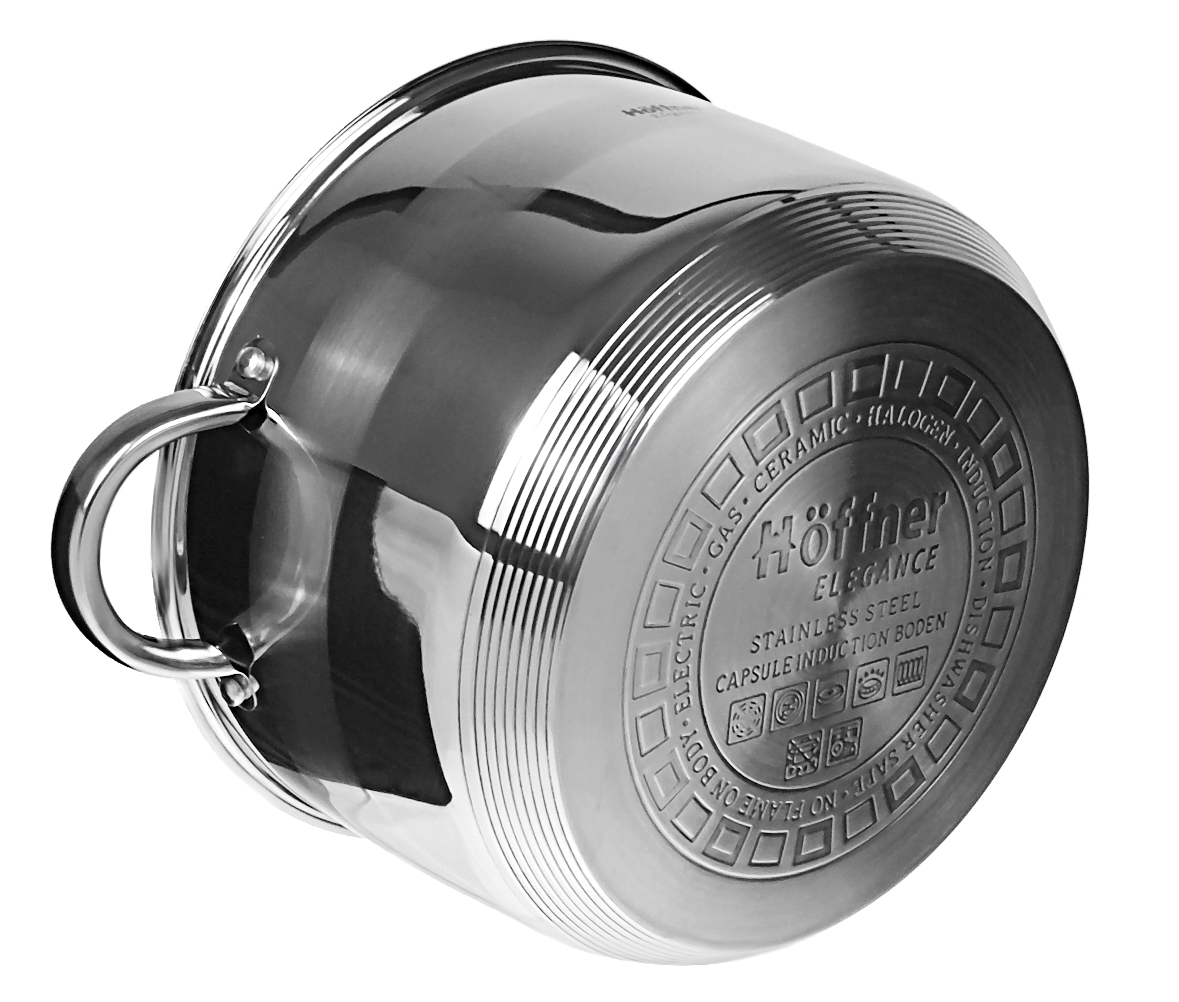 Garnek stalowy z pokrywką Hoffner HF 4465 6.5 L GAZ INDUKCJA