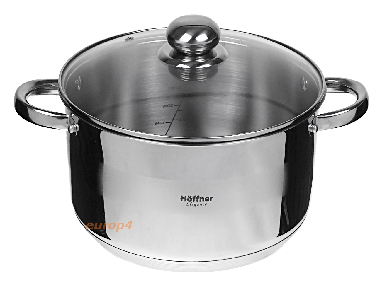 Garnek z grubym dnem ze stali z pokrywką Hoffner HF 4495 15 L GAZ INDUKCJA