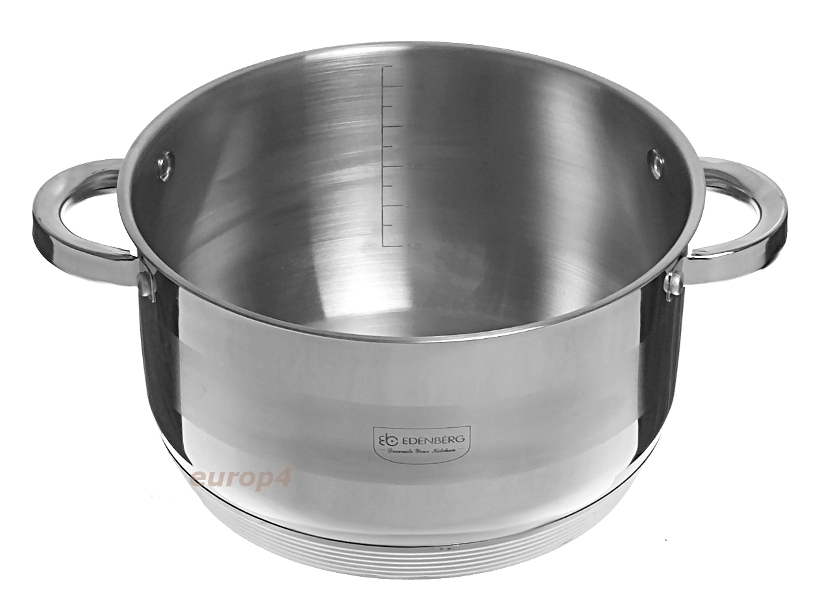 Garnek stalowy z pokrywką Edenberg EB 3003 1.9 L GAZ INDUKCJA