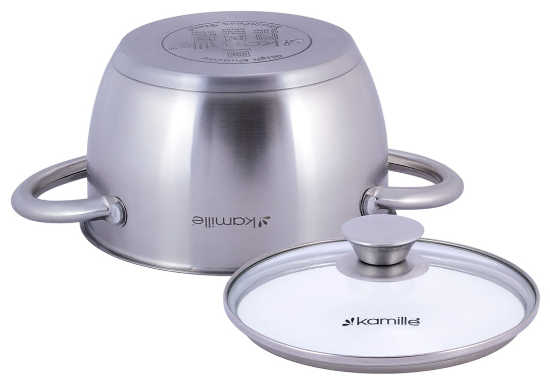 Garnek ze stali nierdzewnej 1.5L z pokrywką 16cm Kamille KM 4900