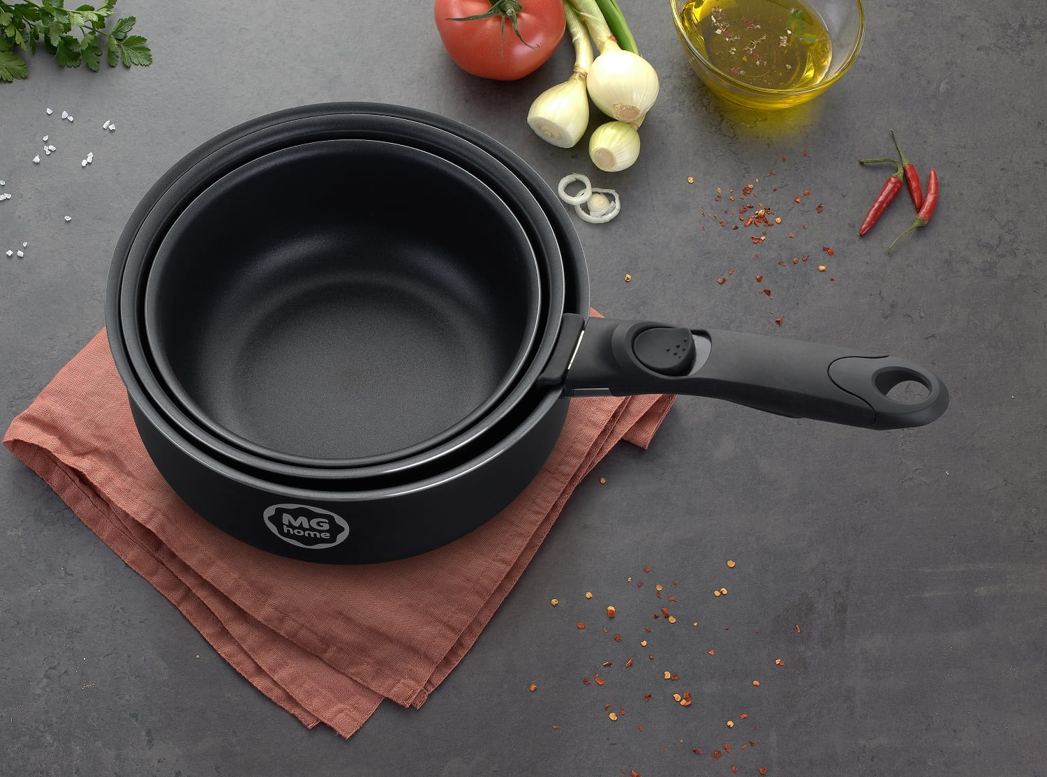 Zestaw Garnków z odpinaną rączką 18/20/22 cm MG Home Clever Kitchen