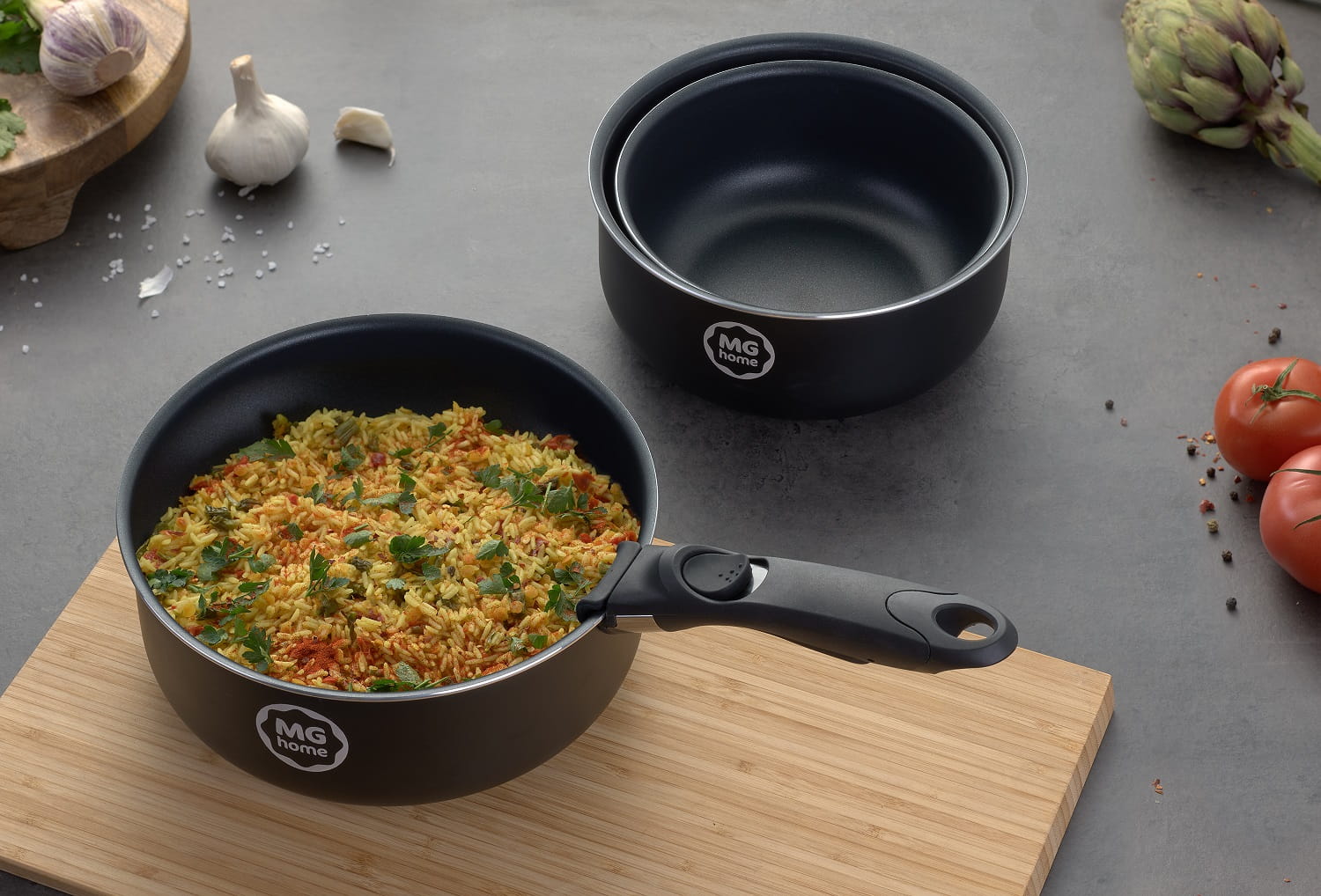 Zestaw Garnków z odpinaną rączką 18/20/22 cm MG Home Clever Kitchen