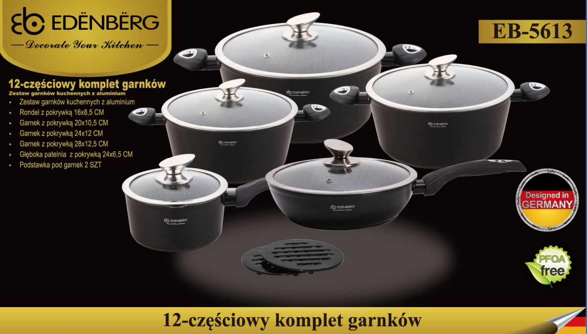 Garnki marmurowe Edenberg EB 5613 w pudełku