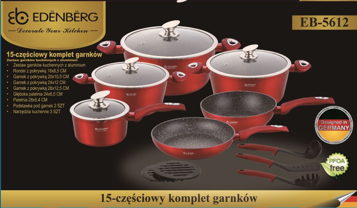 Pudełko garnków z powłoką marmurową Edenberg EB 5612