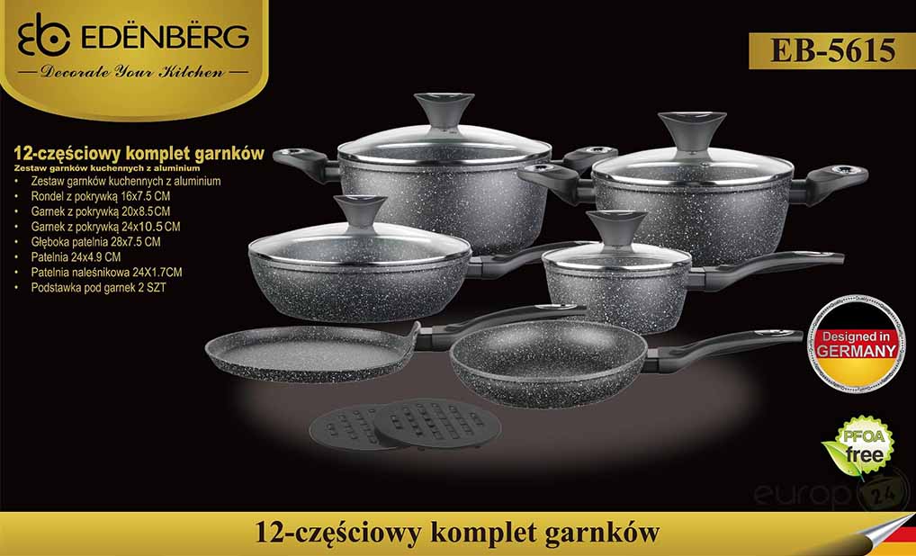 Garnki marmurowe Edenberg EB 5615 w pudełku