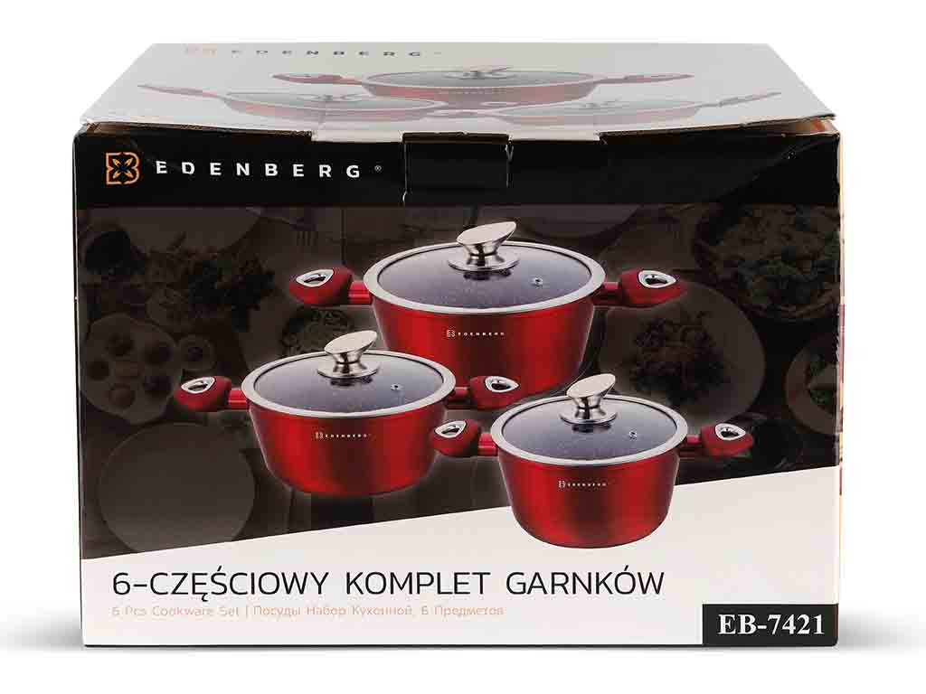 Garnki marmurowe Edenberg EB 7421 w pudełku