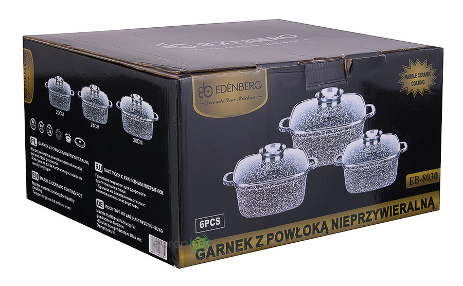 Zestaw garnków marmurowych Edenberg EB 8030 - pudełko